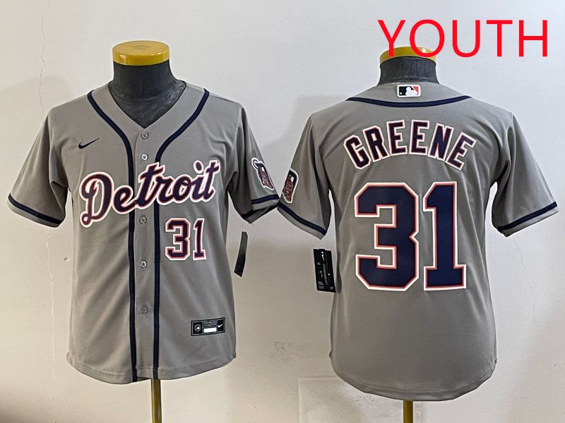 Youth 2025 Detroit Tigers #31 Greene Grey Game Nike MLB Jersey style 2->youth mlb jersey->Youth Jersey
